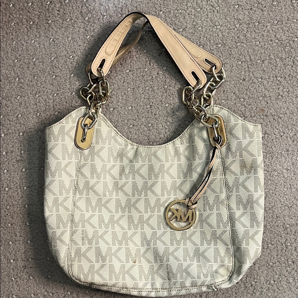 Michael Kors Cream Signature Shoulder Bag